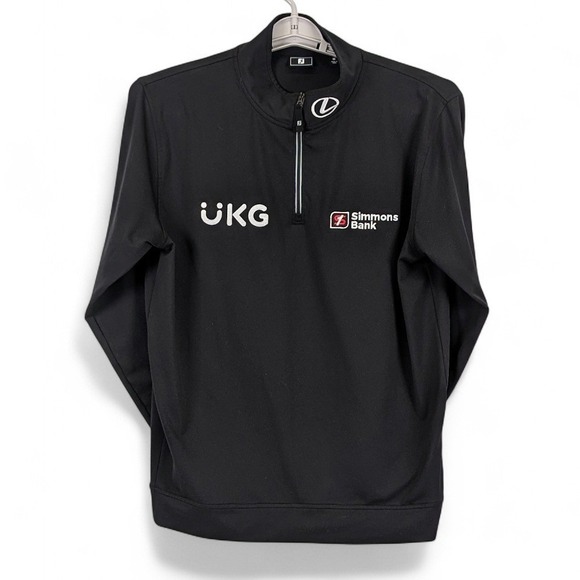 FootJoy Tour Issue Mid Layer 1/4 Zip Mens Medium Black Performance Golf - Picture 4 of 9